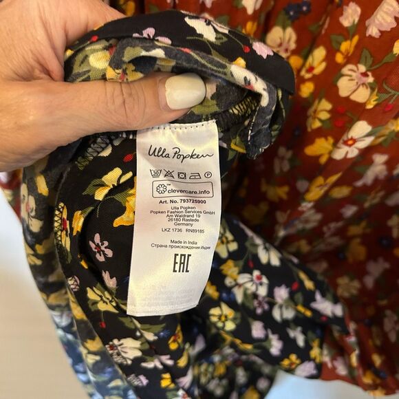 Ulla Popken Womens Sz 20/22 maxi Dress tiered peasant Lagan cottagecore boho tea - Picture 10 of 14